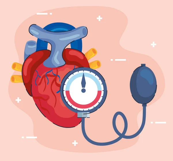 심장 과 체온계 — 스톡 벡터