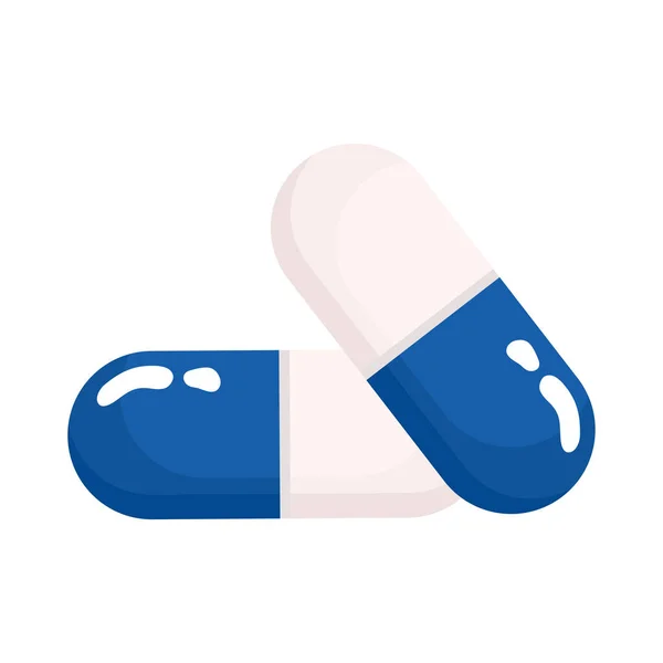 Zwei Kapseln Medikamente — Stockvektor