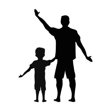 Baba oğul yürüyor.