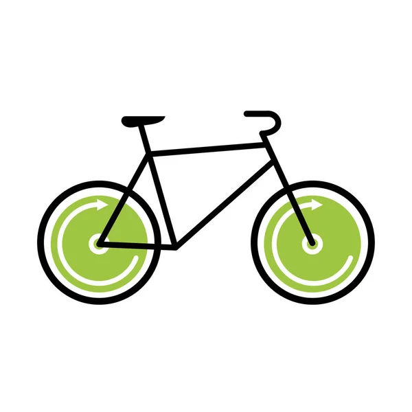 Bicicletta ruote verdi — Vettoriale Stock