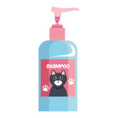 Kedi şampuanı şişesi.