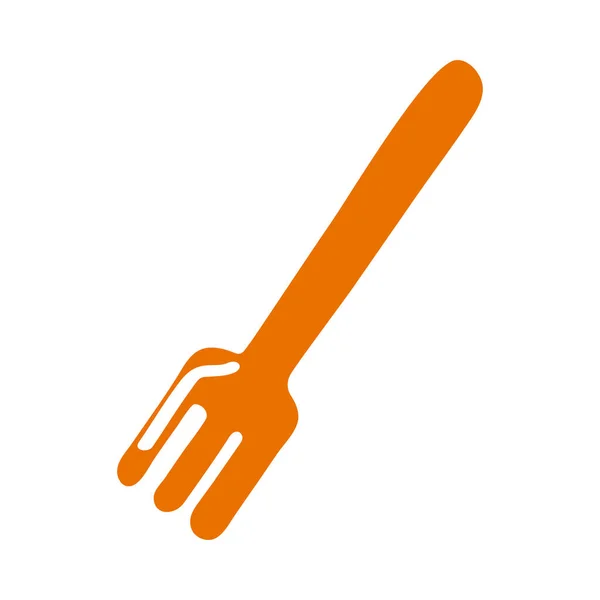 Cubiertos de tenedor naranja — Vector de stock