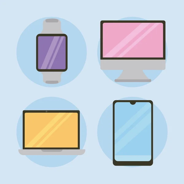 Quatre icônes ux ui — Image vectorielle
