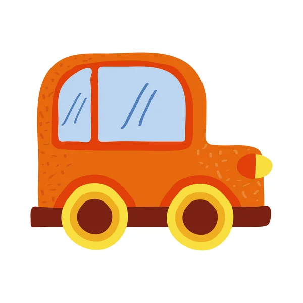 Lindo coche naranja — Vector de stock