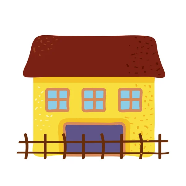 Casa con recinzione — Vettoriale Stock