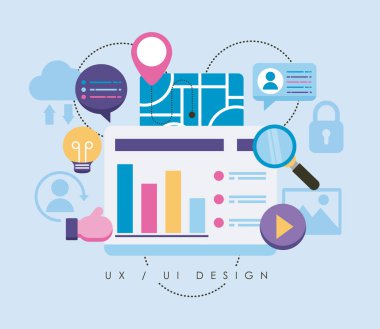 Web sayfasında ux ui simgeleri