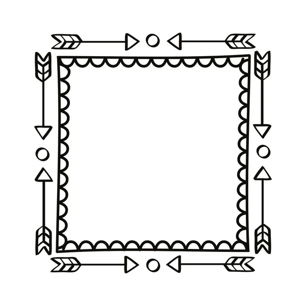 Quadro de setas de desenho quadrado — Vetor de Stock