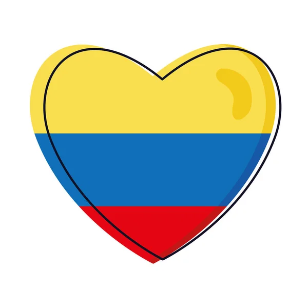 Kalbinde Kolombiya bayrağı — Stok Vektör
