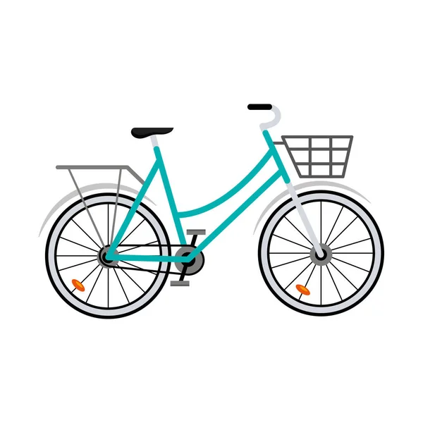 Bicicletta con cesto — Vettoriale Stock