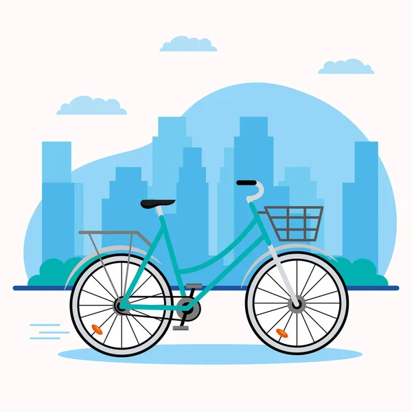 Veículo de bicicleta verde — Vetor de Stock