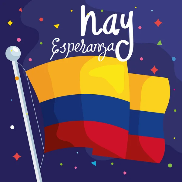 Kolombiya bayrak posteri — Stok Vektör