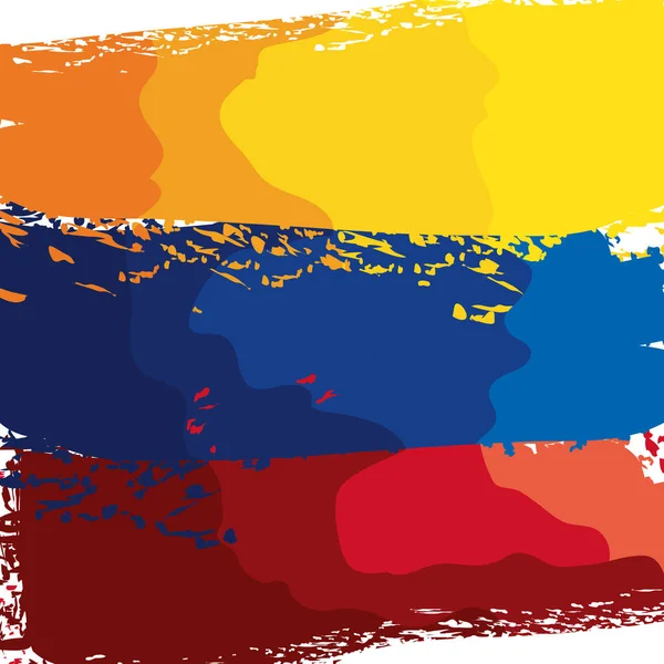 Bandeira colombiana pintada —  Vetores de Stock