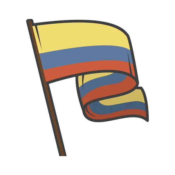 Bandeira da colômbia no pólo —  Vetores de Stock