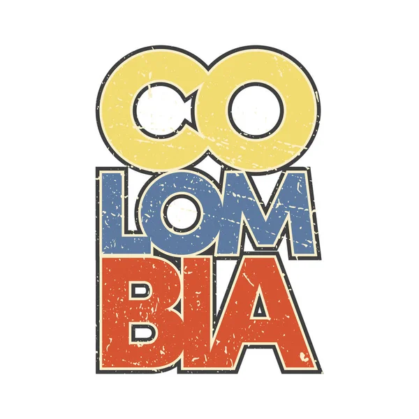 Bandiera colombia in lettering — Vettoriale Stock