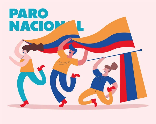 Kolombiya ulusal grev etiketi — Stok Vektör