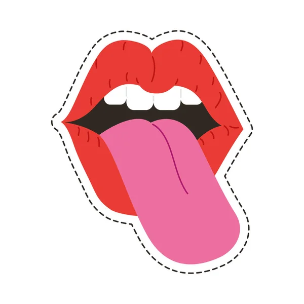 Boca con la lengua fuera — Vector de stock