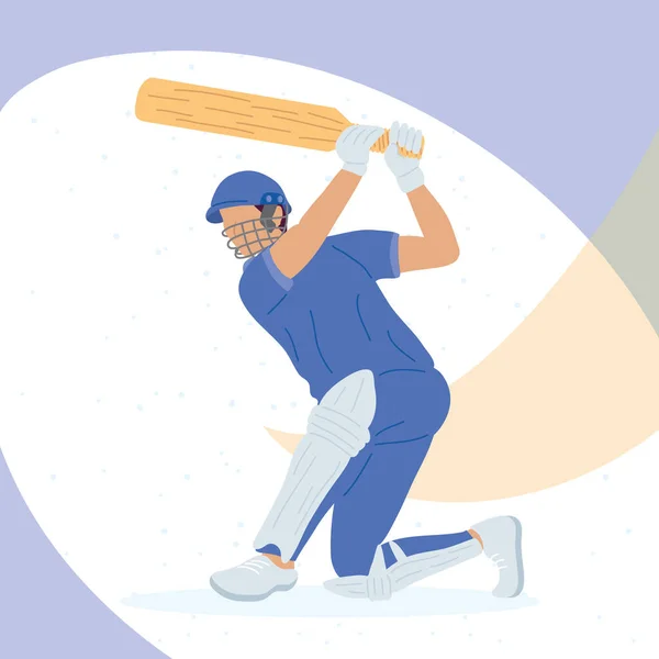 Jugador de cricket deporte — Vector de stock