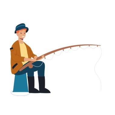 Kovada oturan balıkçı.