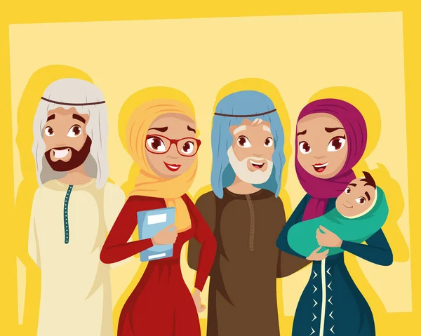 Culture musulmane famille — Image vectorielle