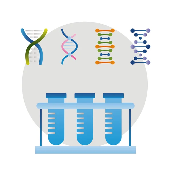 Cinque icone del DNA — Vettoriale Stock