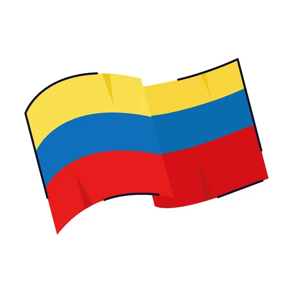 コロンビアの旗が手を振って — ストックベクタ
