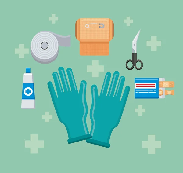 First aid six icons — Stock Vector