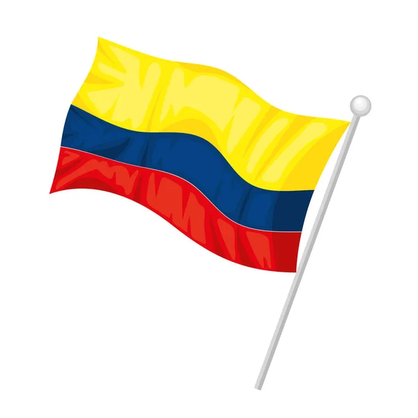 Colombian flag waving — Stock Vector