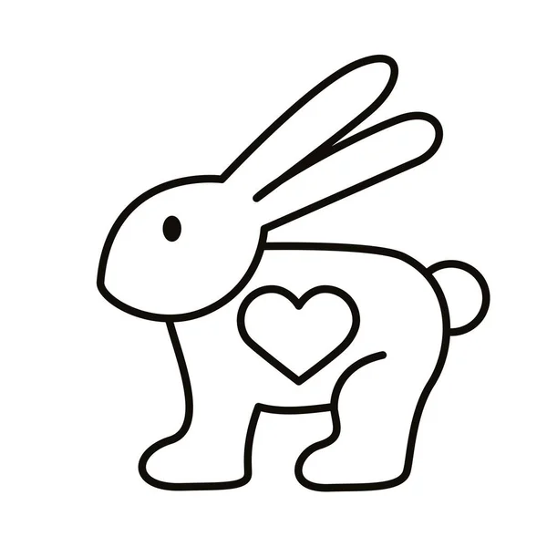 Lapin avec coeur — Image vectorielle