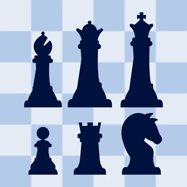 Шесть шахматных фигур — стоковый вектор