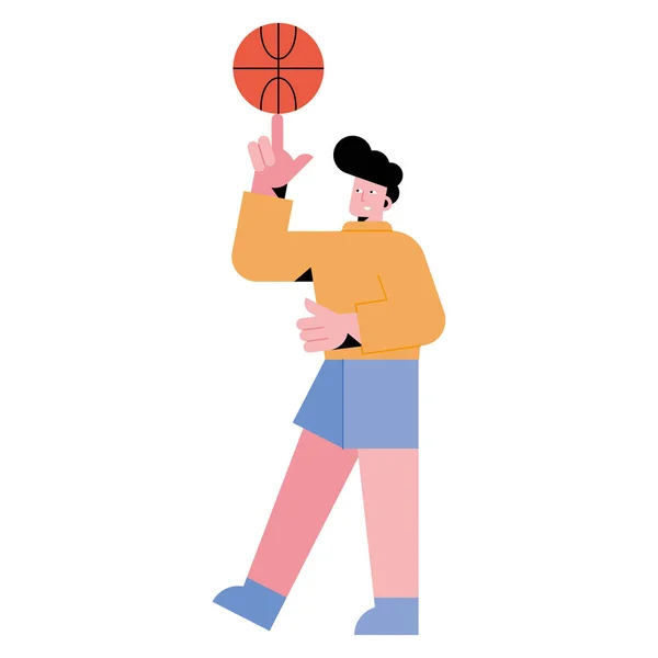 Uomo che gioca a basket — Vettoriale Stock