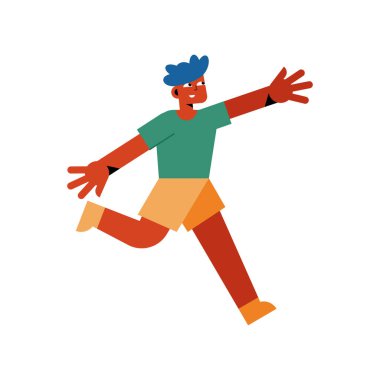 Genç çocuk koşuyor.