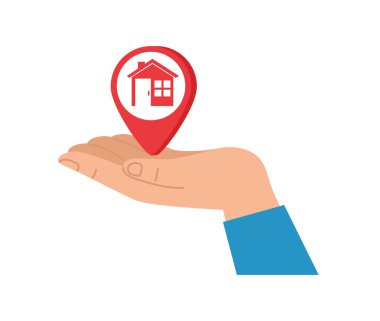 Elinde GPS işareti olan bir ev
