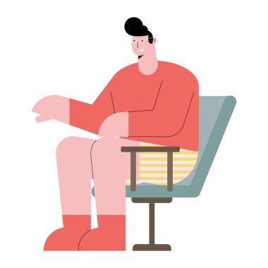 Ofis sandalyesindeki adam.