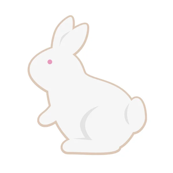 Wit konijn cartoon — Stockvector