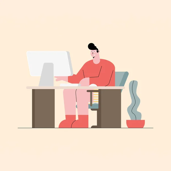 Hombre carácter de trabajo — Vector de stock