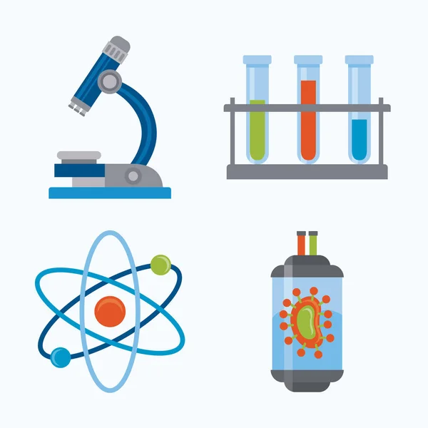 Cuatro iconos de biotecnología — Archivo Imágenes Vectoriales
