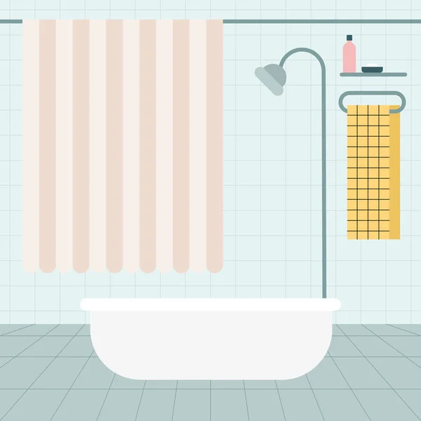 Bathtub in bathroom — Stock Vector