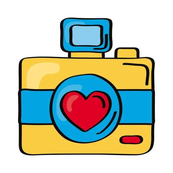 Fotografická láska fotoaparátu — Stockový vektor