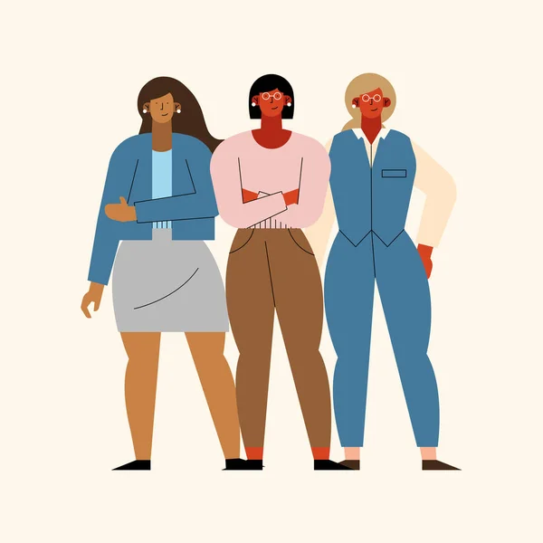 Tres personajes de mujer de negocios — Archivo Imágenes Vectoriales