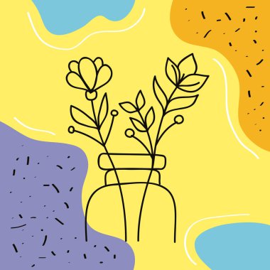 Kavanoz ve çiçekler