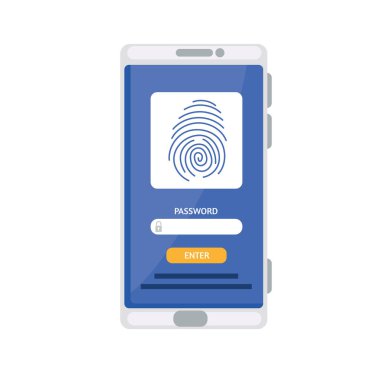 akıllı telefonun içinde parmak izi