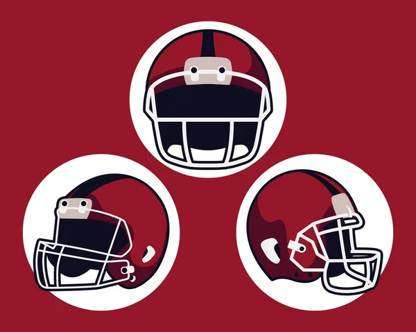 Cascos de fútbol americano — Vector de stock