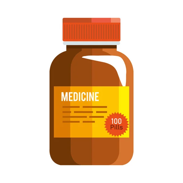 100 pilulek lahvička lék — Stockový vektor