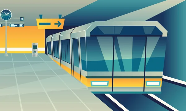 Σκηνή μεταφοράς με μετρό — Διανυσματικό Αρχείο