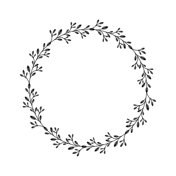 Marco de corona de laurel circular — Archivo Imágenes Vectoriales