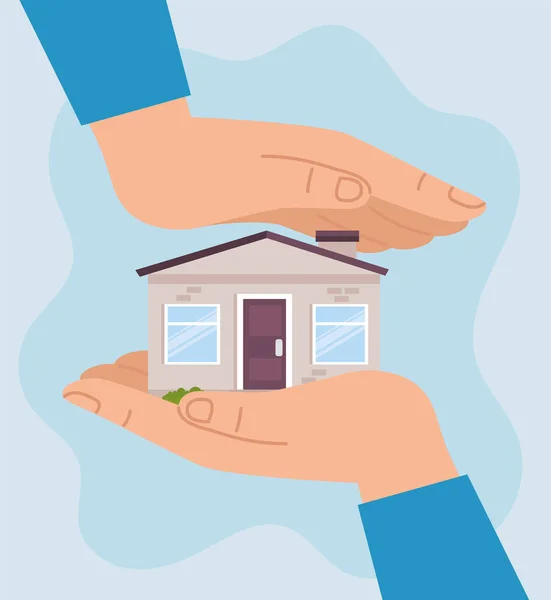 House between hands — Stock Vector