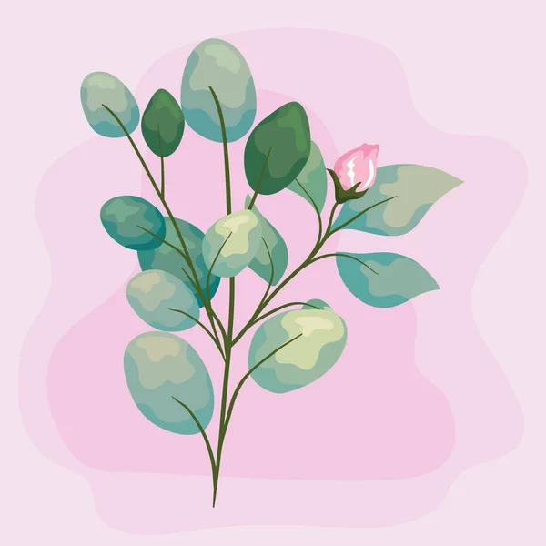 Blütenknospe mit Blättern — Stockvektor