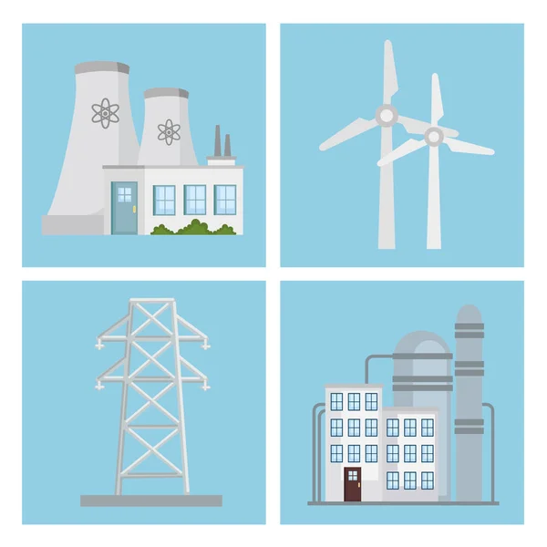 Alternative energy icon group — Stock Vector