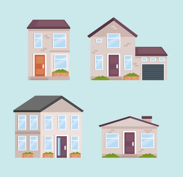 Houses icon set — Stock Vector