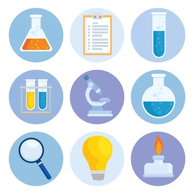 Laboratuvar ekipman simgesi koleksiyonu